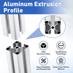 uxcell 2Pcs 500mm 4040 Aluminum Extrusion Profile, Anodized Linear Rail