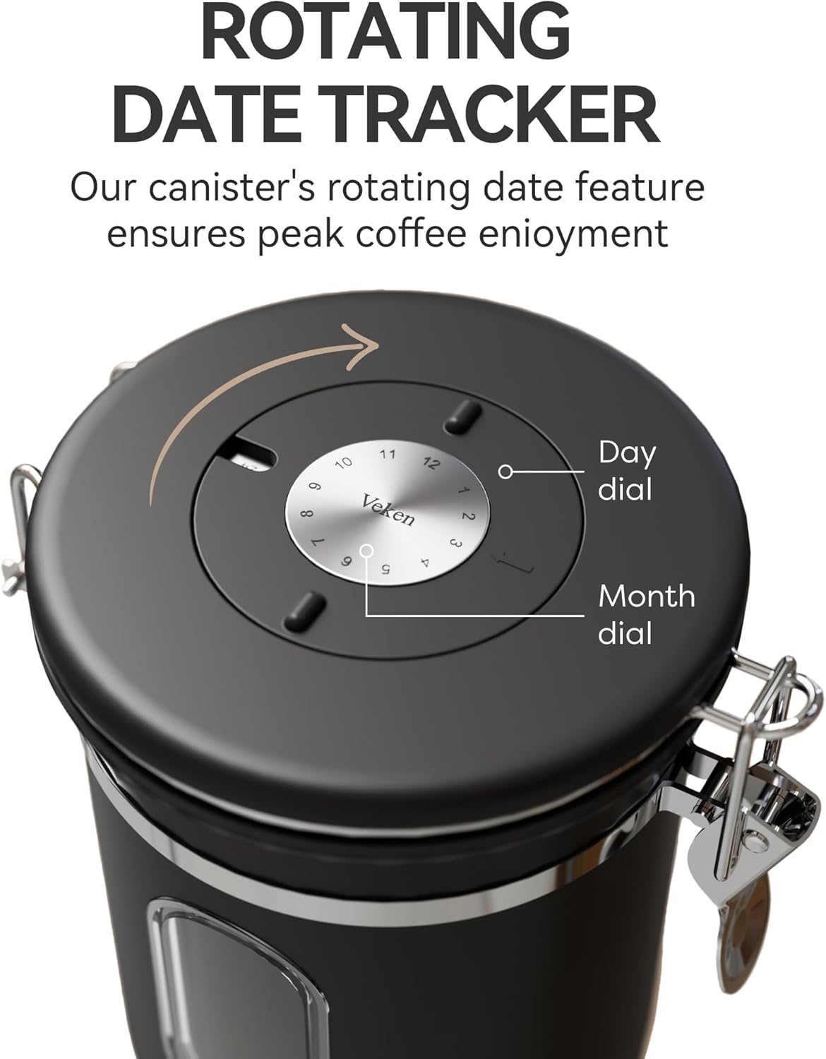 Coffee Canister with Window, Airtight Stainless Steel Container, 16OZ | Kitchen Food Storage Pantry Organizers for