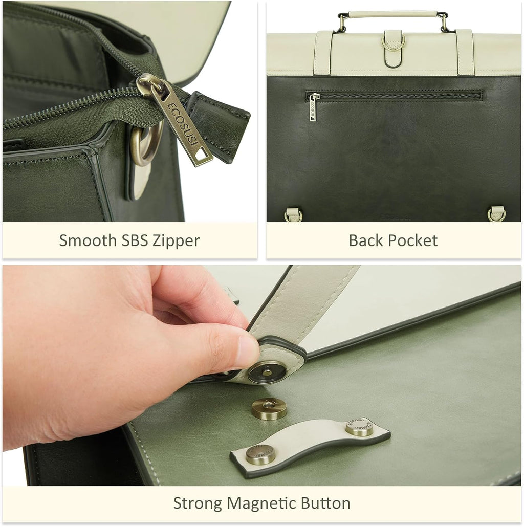 Laptop Bag for Women Vegan Leather Messenger Bag Fashion Briefcase Computer Satchel Bag