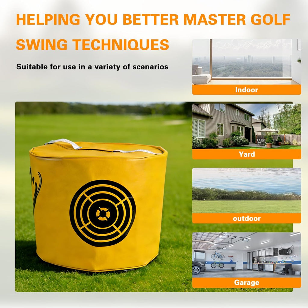 Golf Impact Bag, 9.8×14.9 Inch Smash Bag for Golf Practice, Golf Swing Trainer Impact Position Training Aid with
