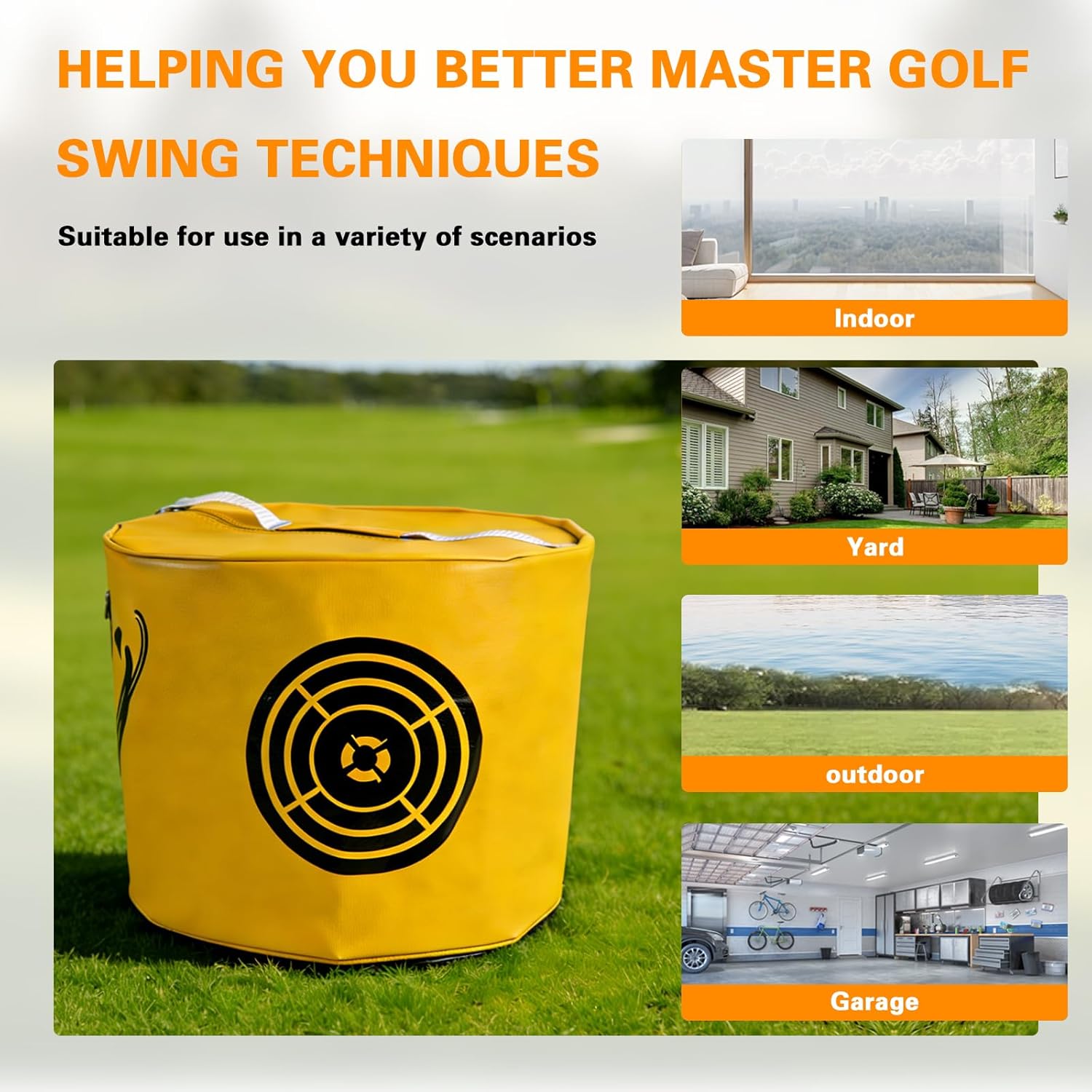 Golf Impact Bag, 9.8×14.9 Inch Smash Bag for Golf Practice, Golf Swing Trainer Impact Position Training Aid with