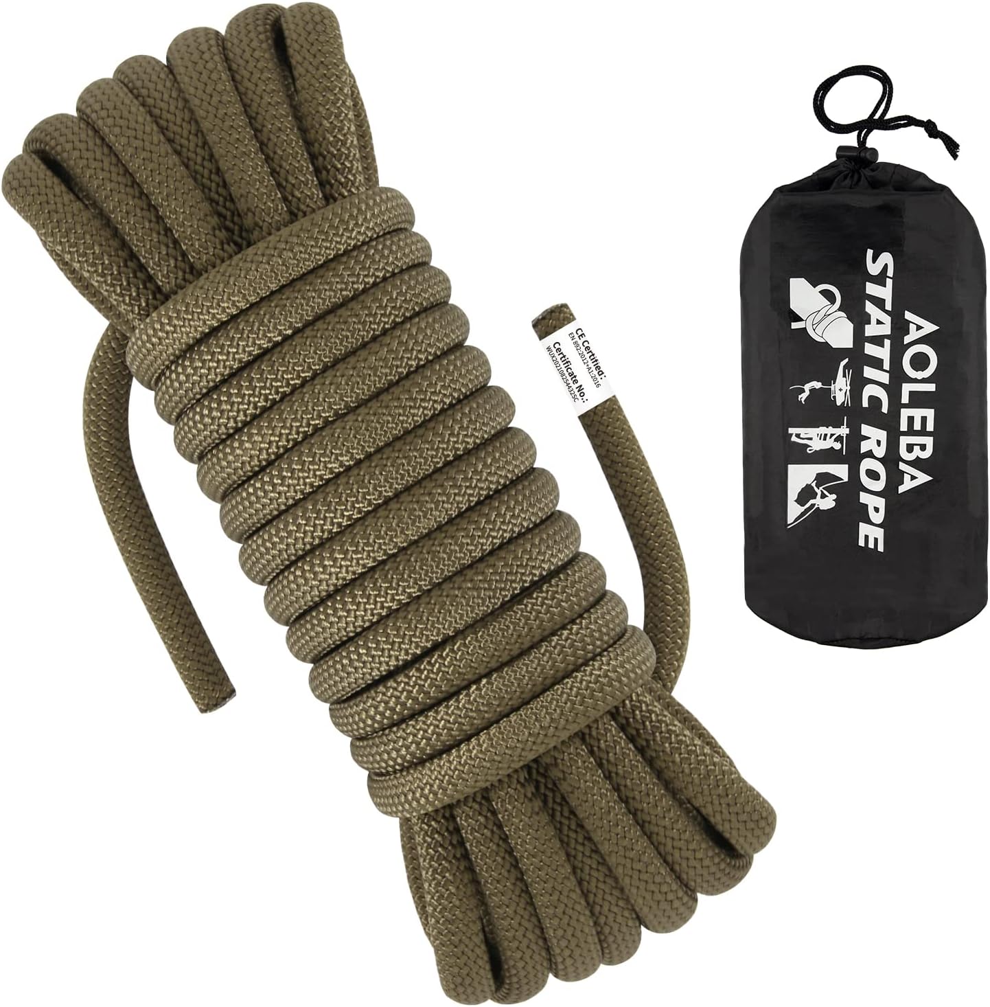 10.5 mm Static Climbing Rope 10M(32ft) 20M(64ft) 30M(96ft) 50M(160ft) 70M(230ft) Outdoor Rock Climbing Rope, Escape