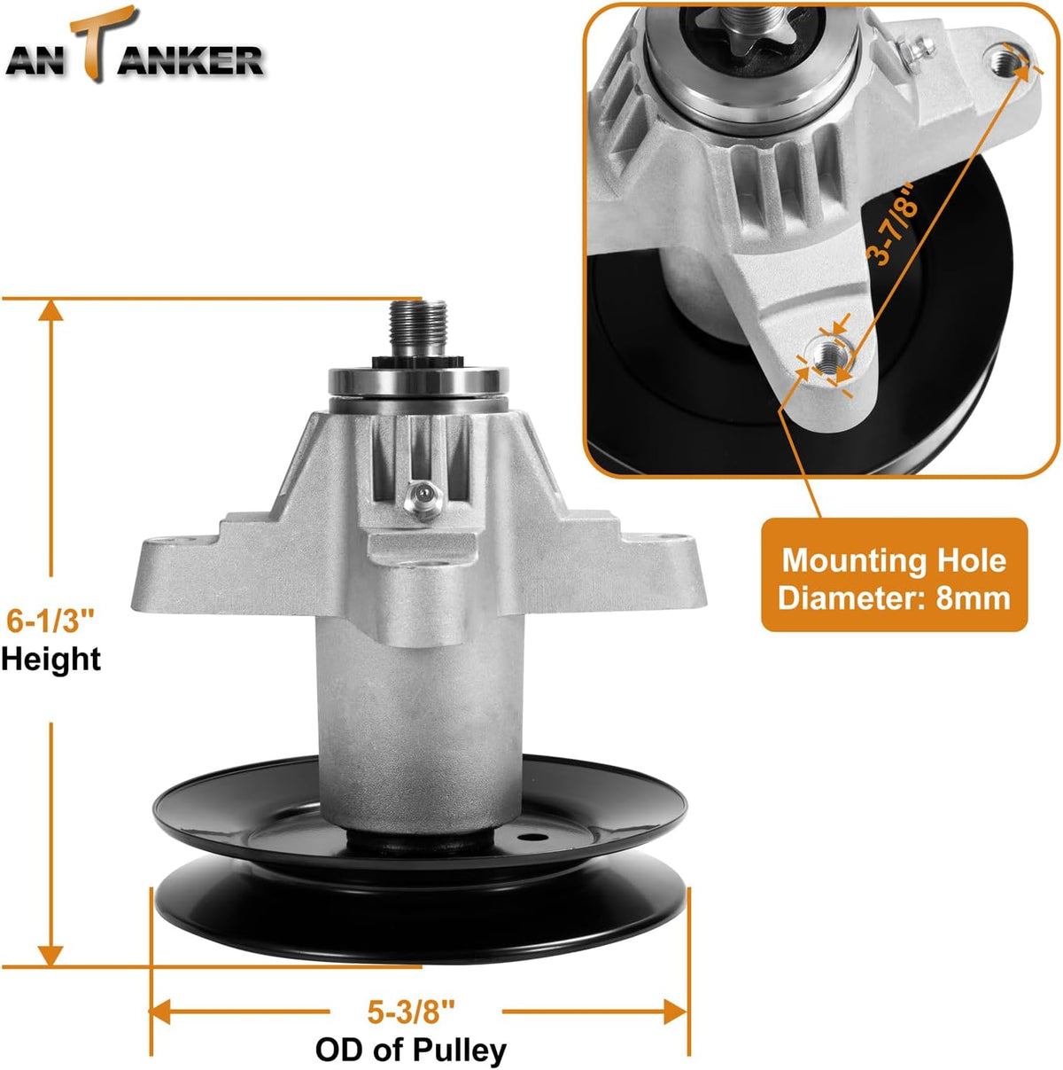 618-04126 918-04126 Spindle Assembly 618-04125A, 918-04126A, 918-04126B, 918-04125, 918-04125A, 918-04125B Replace for MTD Cub Cadet for Troy Bilt RZT50 LT1050 50" Deck Lawn Mower 1120370