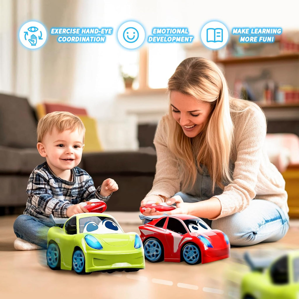 Remote Control Car, RC Car Toy with Lights and Sounds for Boys, Girls and Toddlers Ages 1-3 2-4 4-7 & 3 Years Old