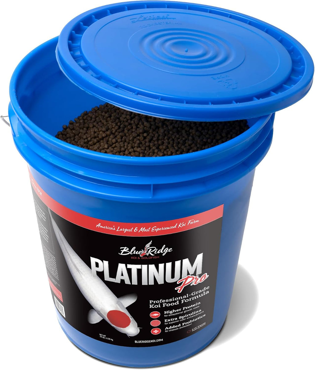 Blue Ridge Koi Platinum Pro 41% Protein Fish Food, 3/16" Pellets, 14 lb
