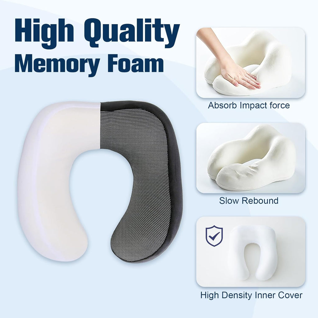 Neck Pillow for Traveling, Travel Pillows for Airplanes,100% Pure Memory Foam Travel Neck Pillow, Adjustable Flight