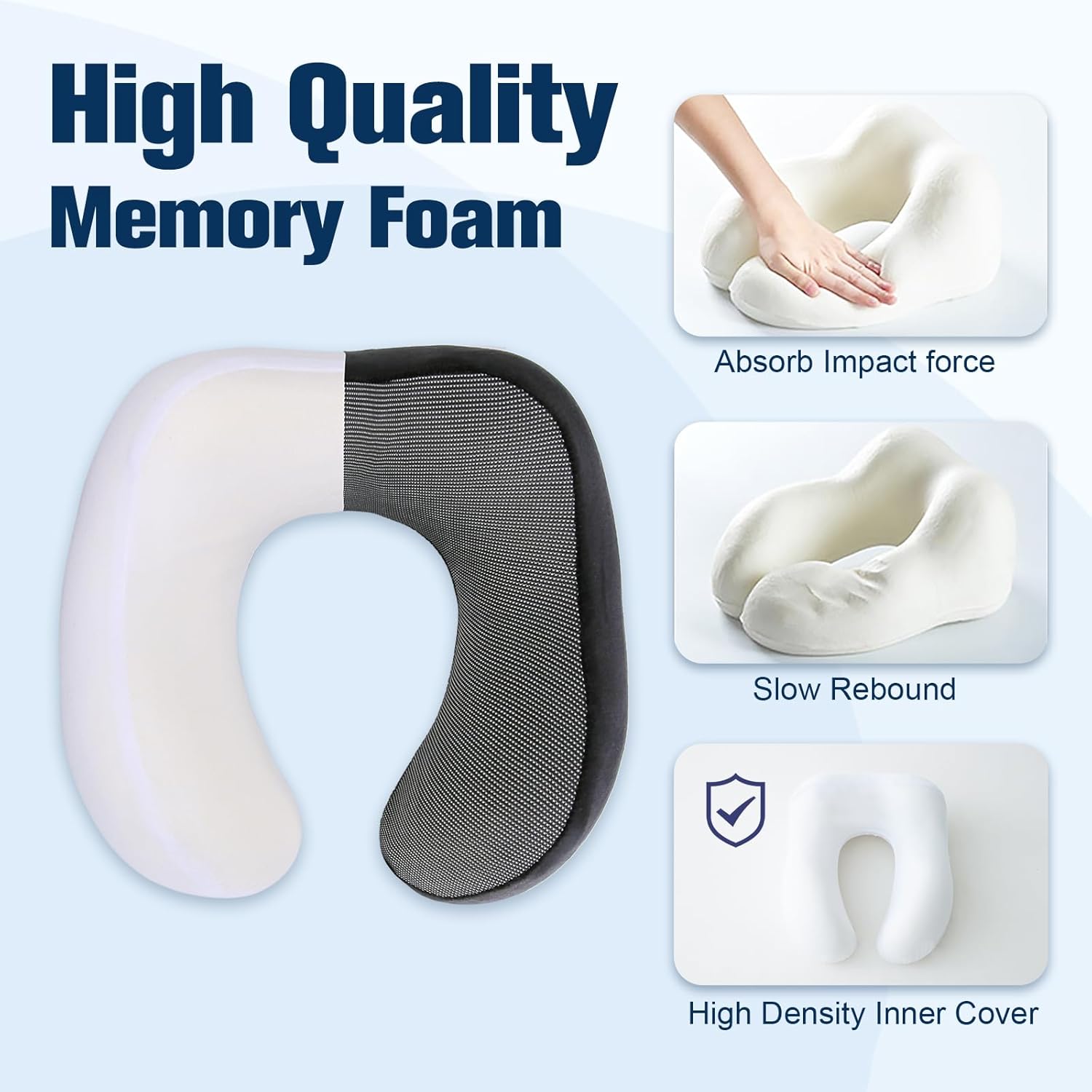 Neck Pillow for Traveling, Travel Pillows for Airplanes,100% Pure Memory Foam Travel Neck Pillow, Adjustable Flight