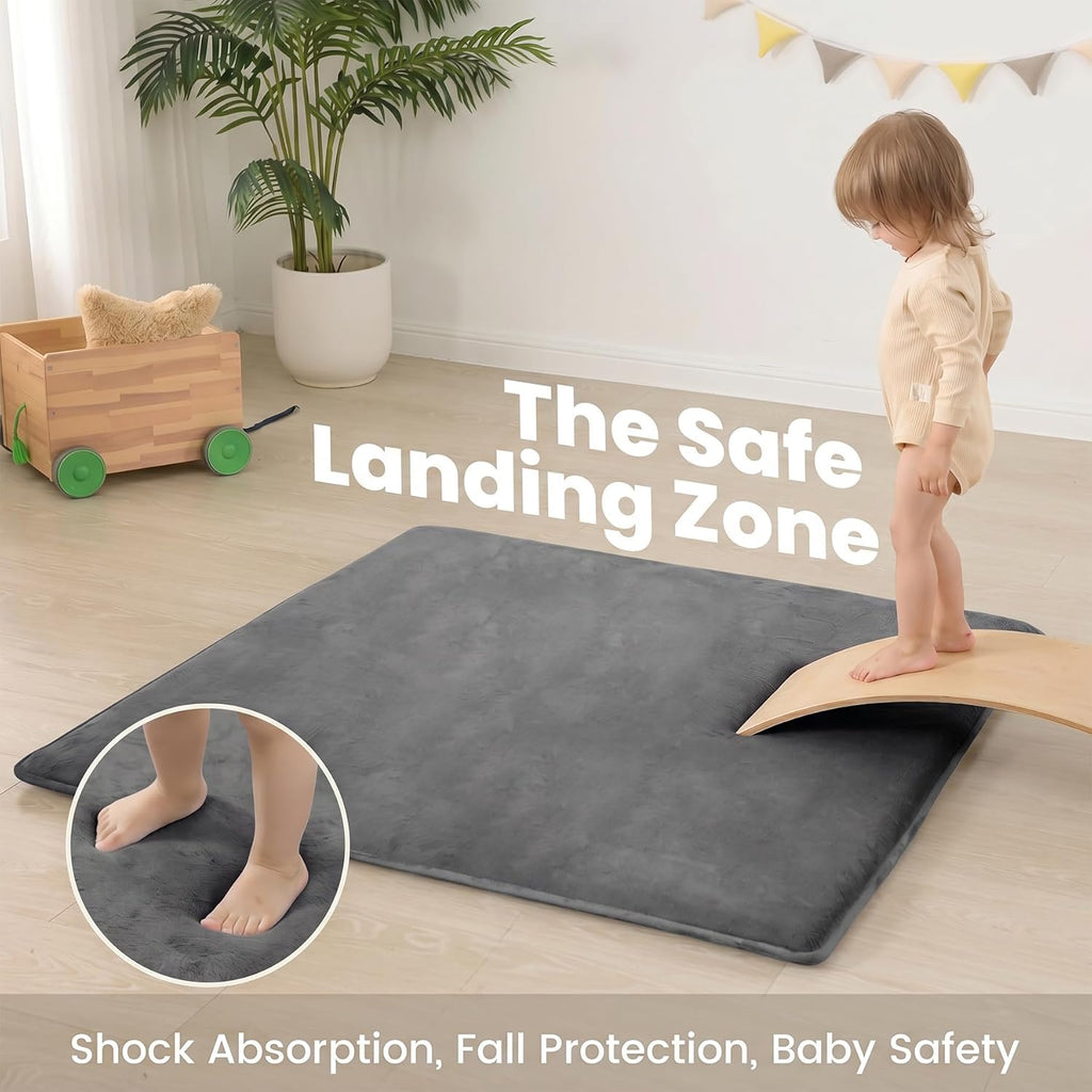Baby Play Mat for Floor,1.3" Thick Elasti-Foam 50"×50" Playpen Mat for Tummy Time,Non-Toxic Certified Water Repellent