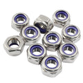 Hordion 10Pcs M10-1.5mm Nylon Lock Nut Stainless Steel Nylon Insert Locknut
