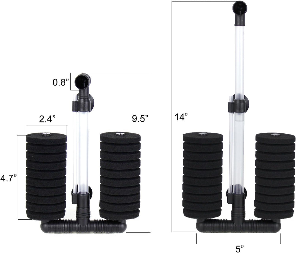 1 Pack Double Bio Sponge Filter