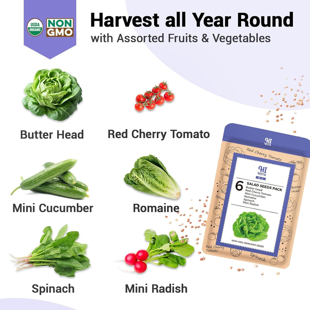 Salad Seed Pods, Grow Anything Kit for All Hydroponics Growing Systems, 8 Pods with 600+ Seeds of Red Cherry Tomato
