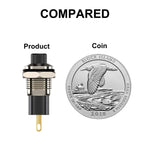 DIYhz Momentary Push Button Switch, Lockless Mini 10mm Round DC24V 0.5A Black Cap 5PCS