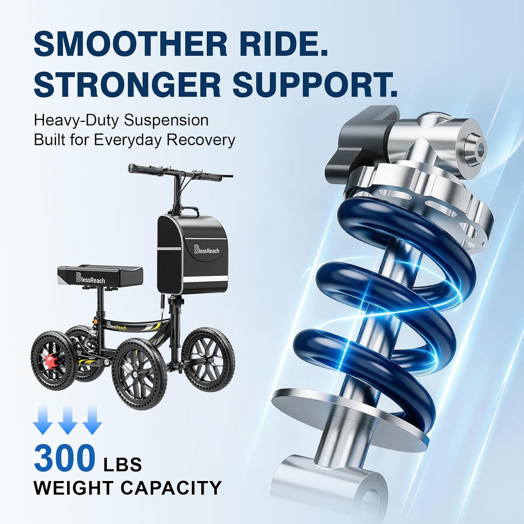 All Terrain Knee Scooter for Adults Foot Injuries,11” Big Wheels