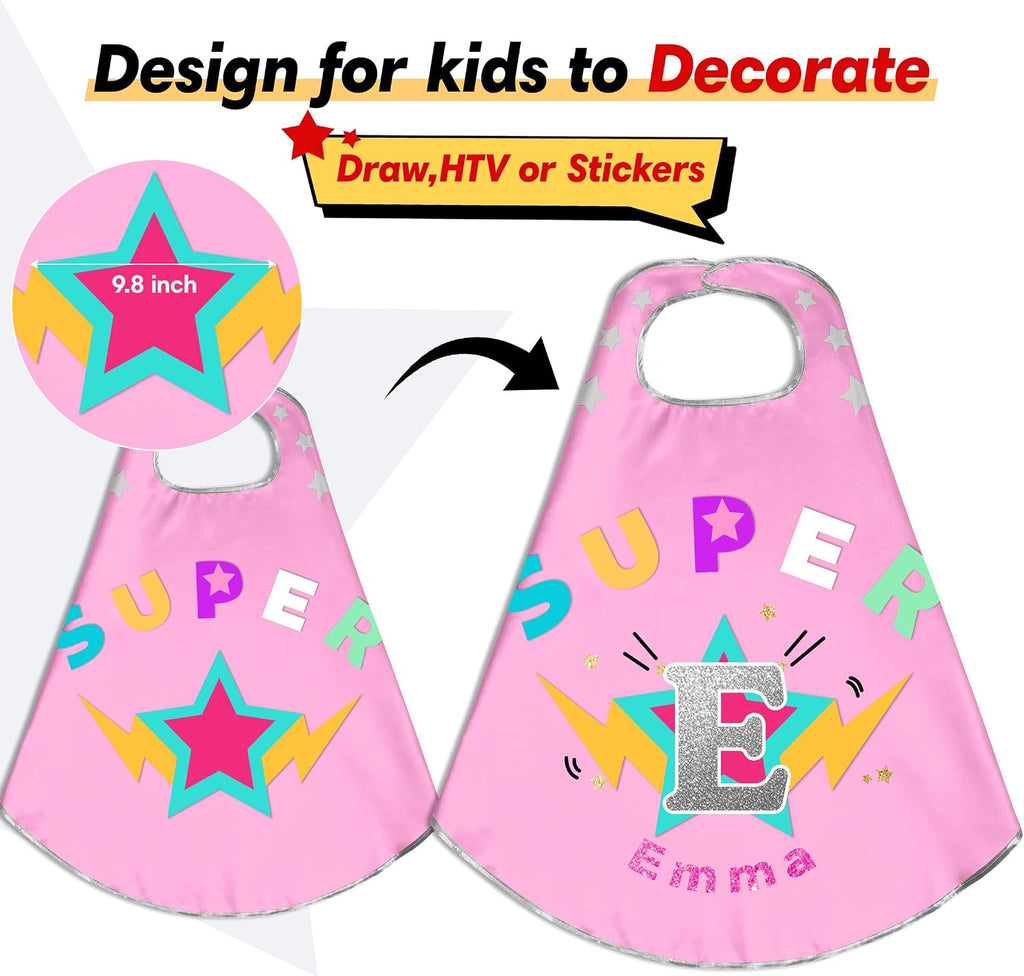 Star Superhero-Cape and Mask for Kids, Super-Hero-Costumes for Girls Boys Dress Up Toys Birthday Gifts
