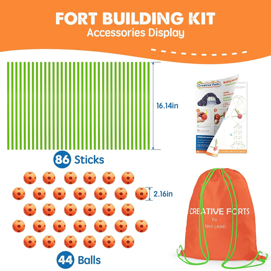 Fort Building Kit for Kids Ages 4-12, STEM Building Toy