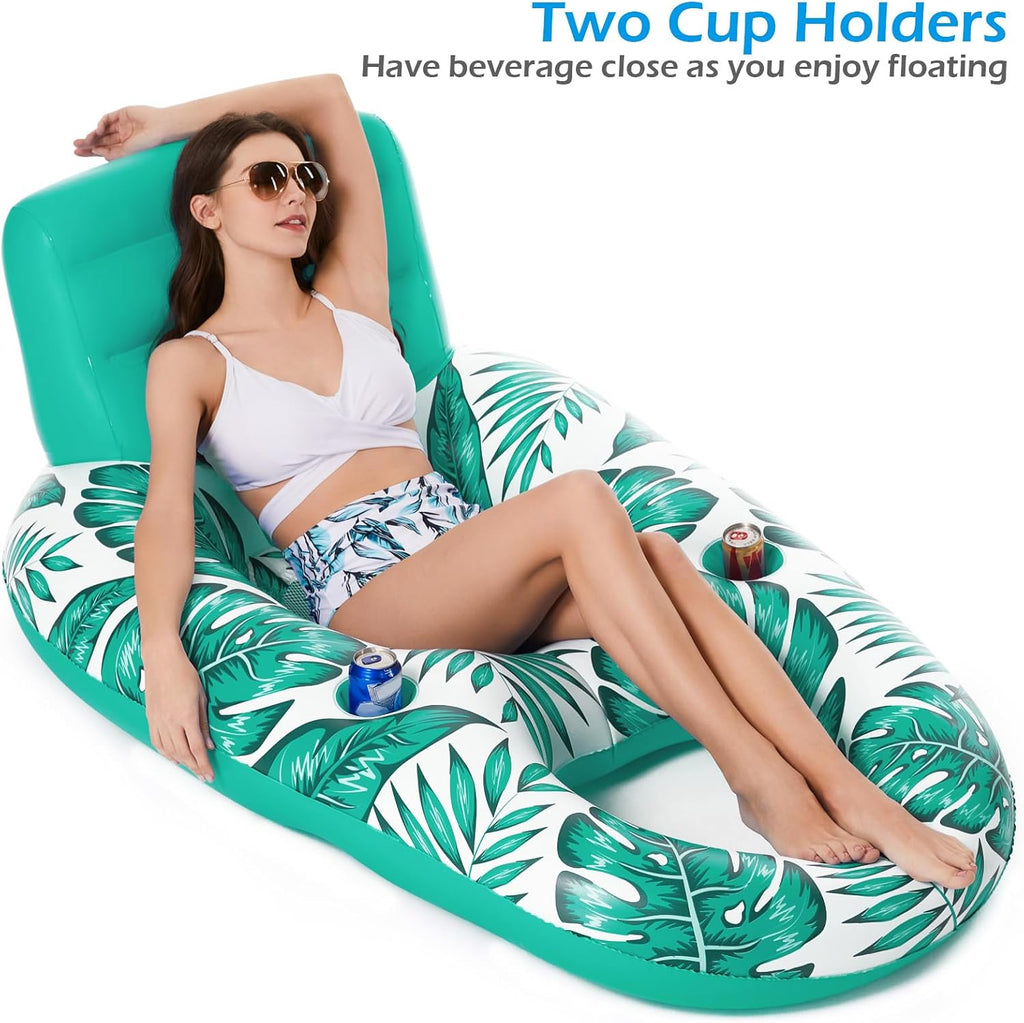 Inflatable Pool Float Adult - Pool Floaties Lounger Floats Raft Floating Chair Water Floaties for Swimming Pool Lake