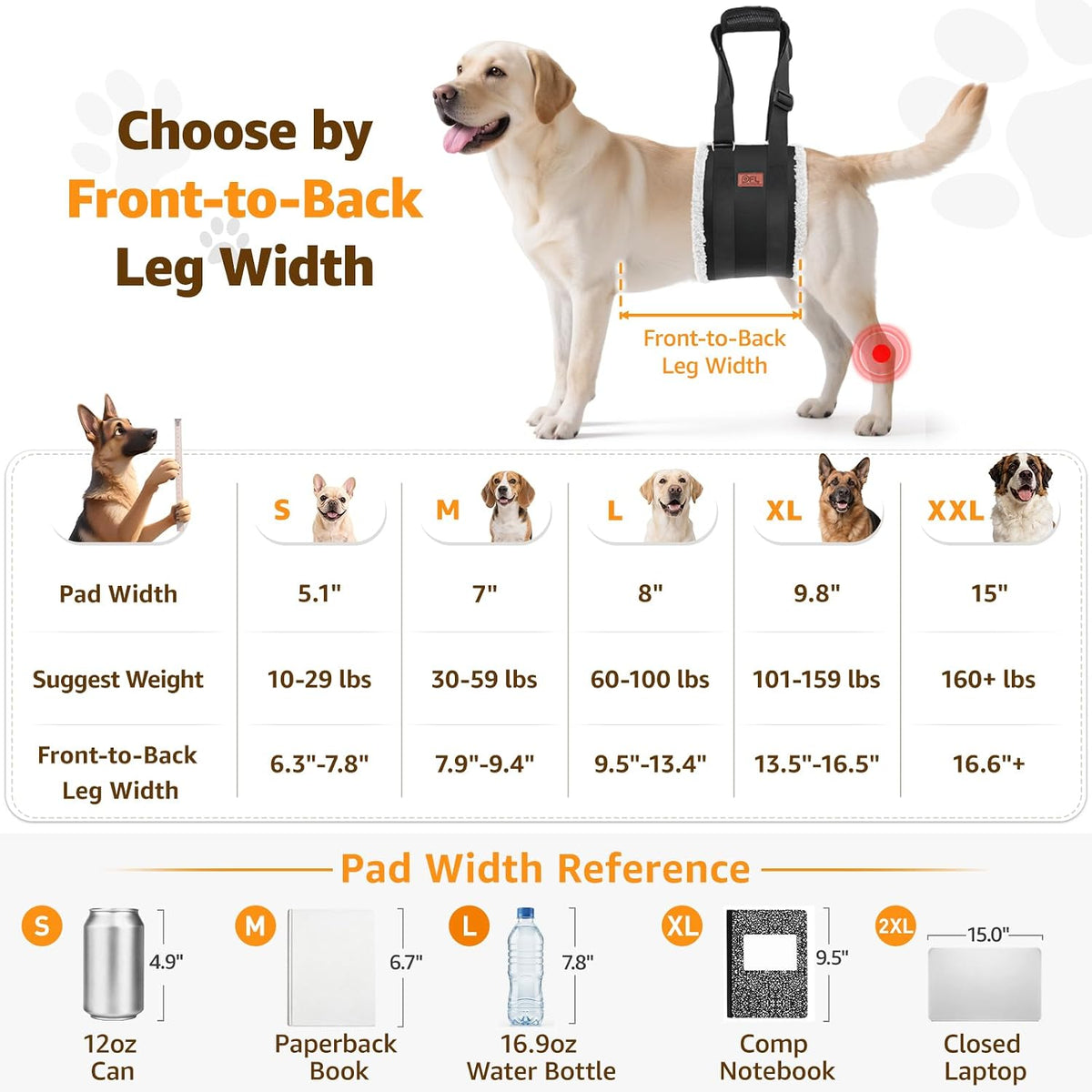 Adjustable Dog Sling for Large Dogs Hind Leg Support Weak Legs Mobility Aid