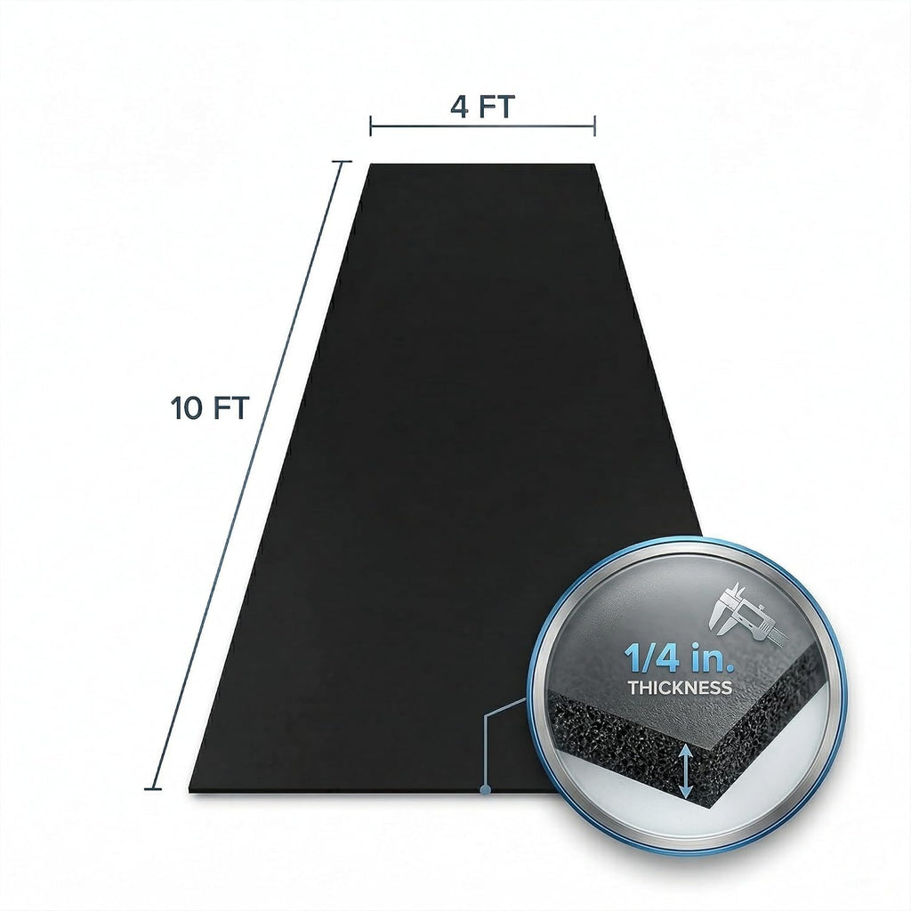 Flooring Inc's 1/4" Thick Tough Rubber Flooring Roll | Flexible Recycled Rubber Floor Mats for Home Gym | Heavy Duty