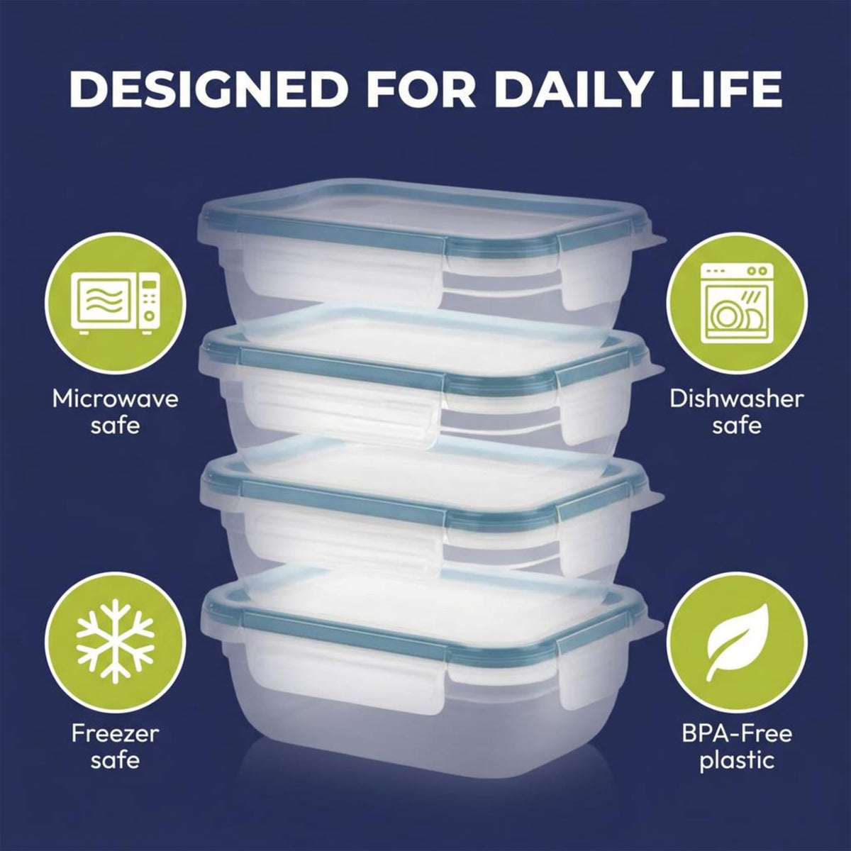 Plastic Total Solutions (5-Pack, 3 Cup) Food Storage Containers