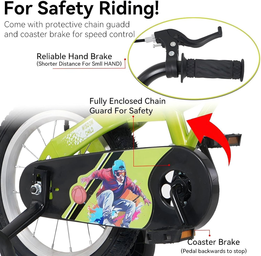 Kids Bike 16 Inch Kids' Bicycle for Toddler and Kids Ages 4-7 Years Old, BMX Style Boys Girls Bike with Training
