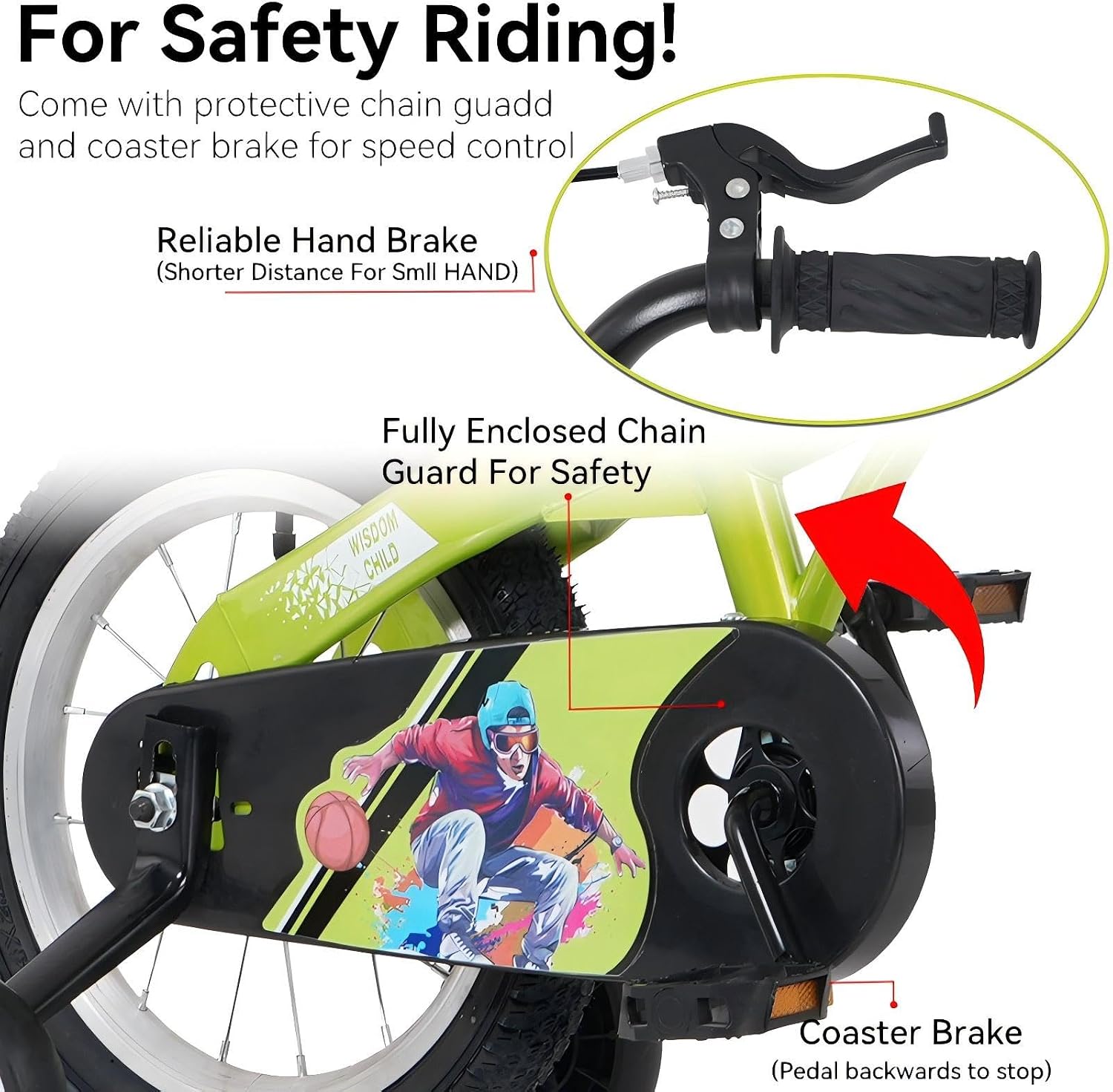 Kids Bike 16 Inch Kids' Bicycle for Toddler and Kids Ages 4-7 Years Old, BMX Style Boys Girls Bike with Training