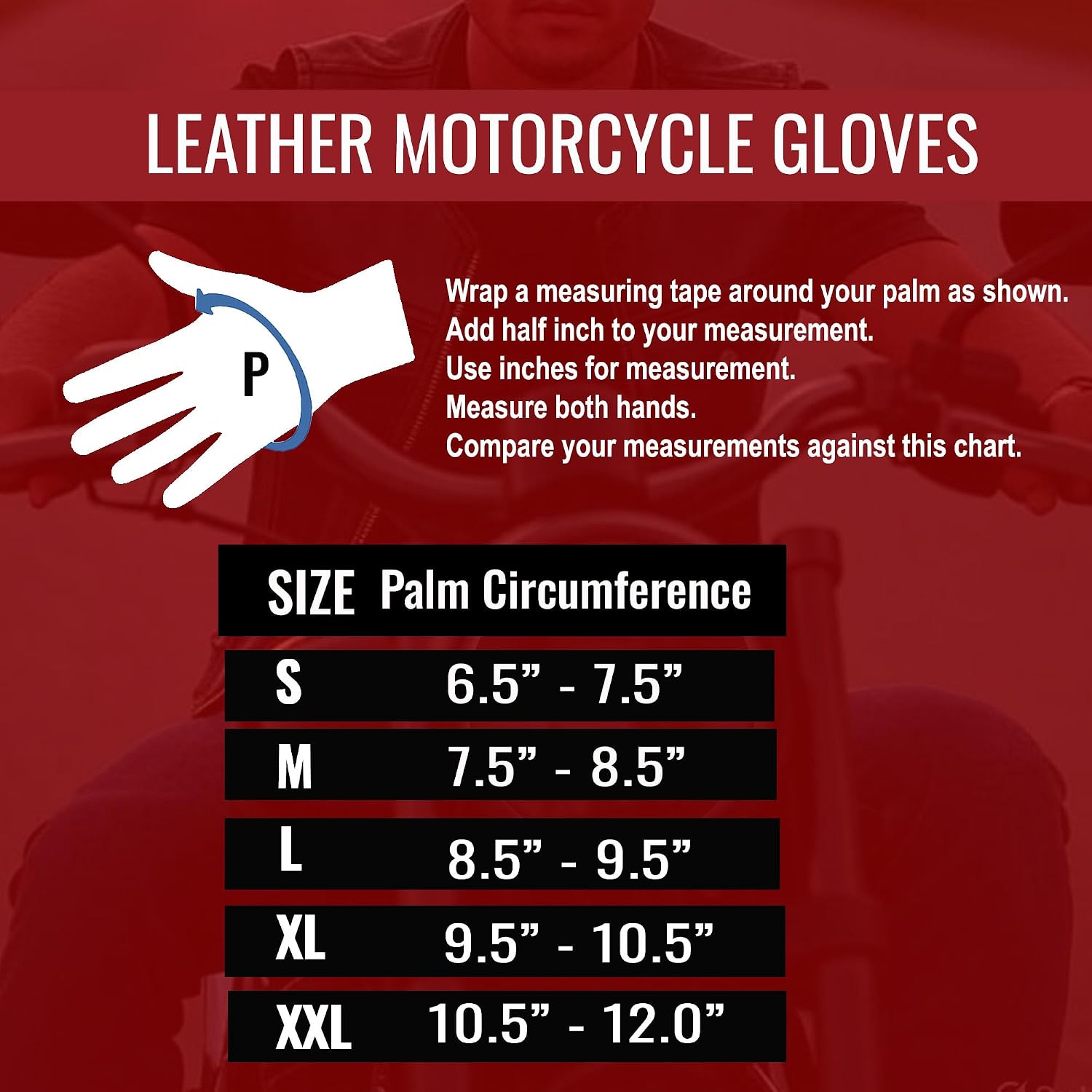Motorcycle Gloves - Goatskin Leather, Touchscreen, Classic Vintage Design for Men Women, Anti-Slip Protective