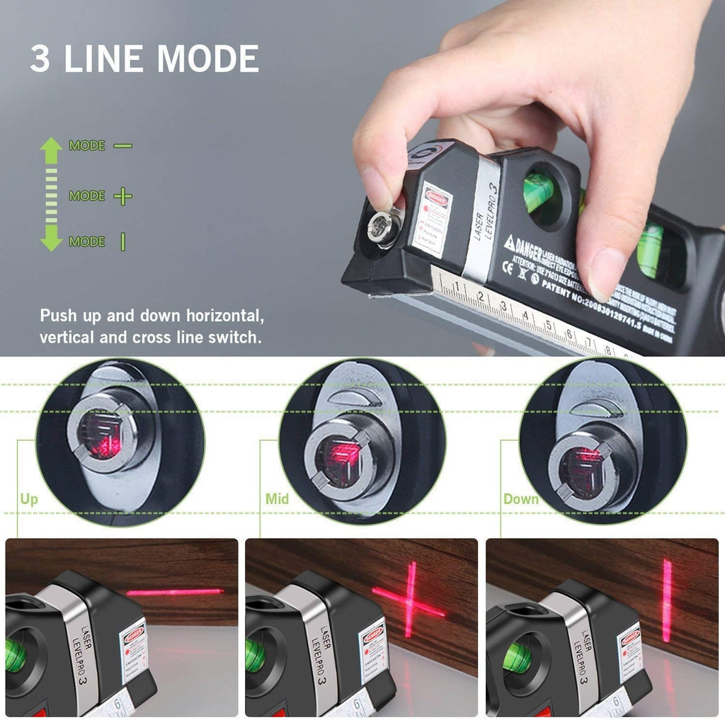 Laser level, Multipurpose Laser tape measure Line 8ft+ Tape Measure Ruler Adjusted Standard and Metric Rulers Update