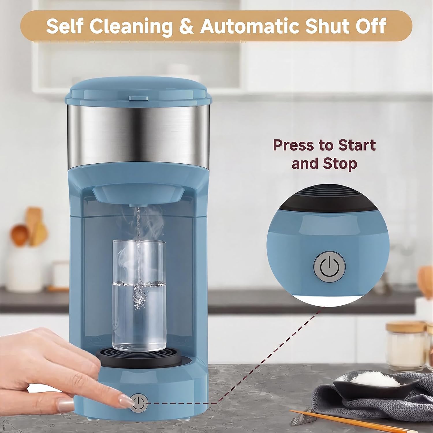 Single Serve Coffee Maker, 2 in 1 Brewer for K Pod & Ground Coffee, 90s Rapid Brew 6 to 14oz Capacities with Auto