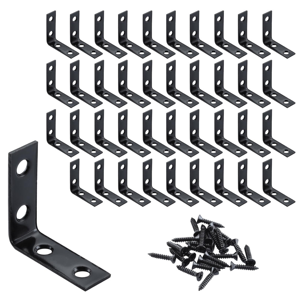 1-1/2" L Brackets, 40 Pack Metal Corner Braces