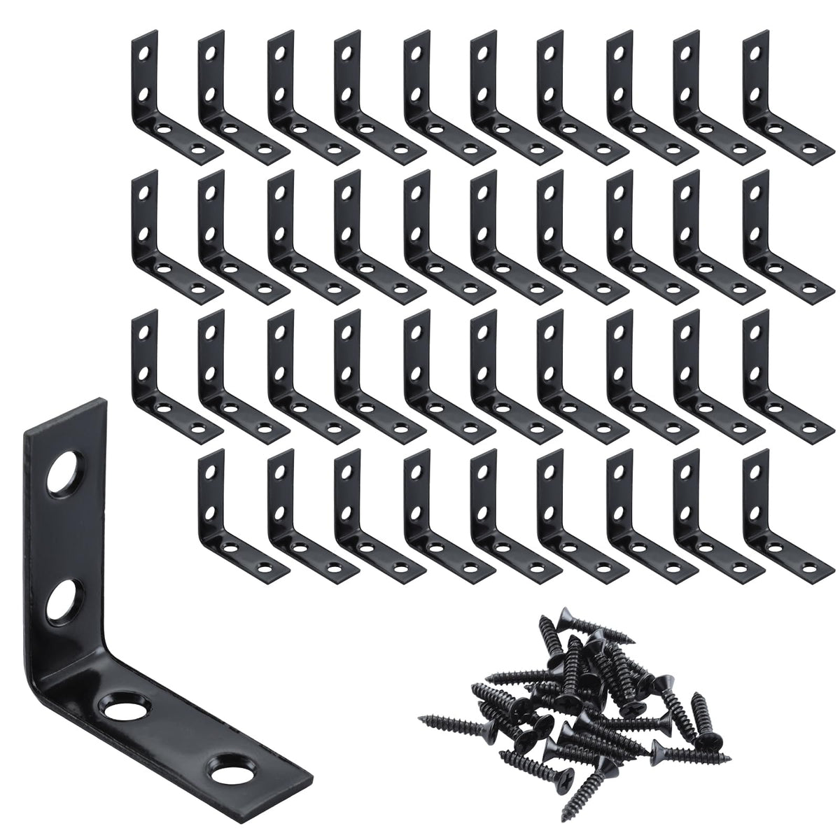 1-1/2" L Brackets, 40 Pack Metal Corner Braces