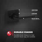 Casey Dummy Door Lever, Matte Black