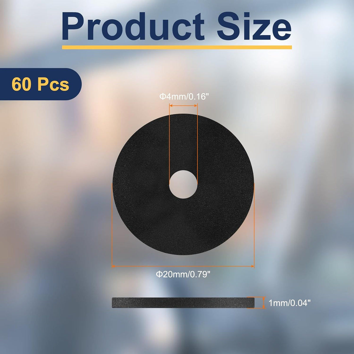 60Pcs M4 Nylon Flat Washers 4mm ID 20mm OD 1mm Thick Plain Washer Grommets Plastic Sheet Gasket Fastener Sealing