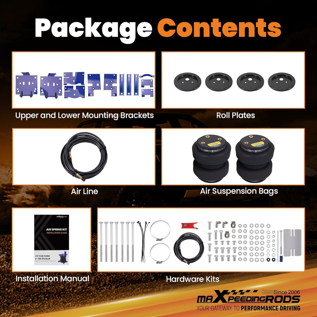 maXpeedingrods 5000 lbs Air Suspension Bags Kit for Ford F-150 2004-2014