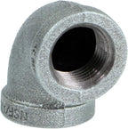 SUPPLYGIANT GMNL0012-10, 1/2 Inch 90 Degree Elbow, Malleable Iron Threaded Pipe Fitting, Galvanized (Pack Of 10)