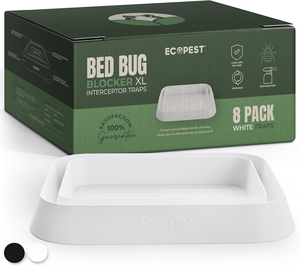 Bed Bug Interceptors – 8 Pack | Bed Bug Blocker (XL) Interceptor Traps | Extra Large Insect Trap, Monitor, and