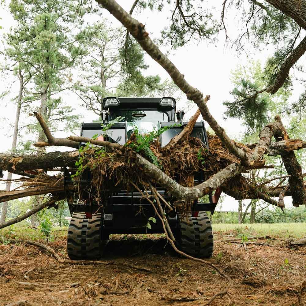 48" Economy Series Root Grapple Bucket Attachment, Universal SSQA Connection, Single 3,000 PSI Cylinder with Cylinder