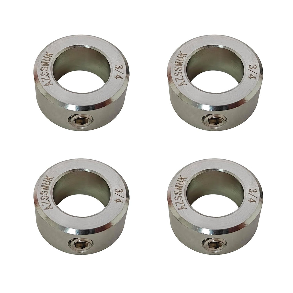 3/4" Bore Stainless Steel Axle Shaft Collars w/Set Screw,4-piece