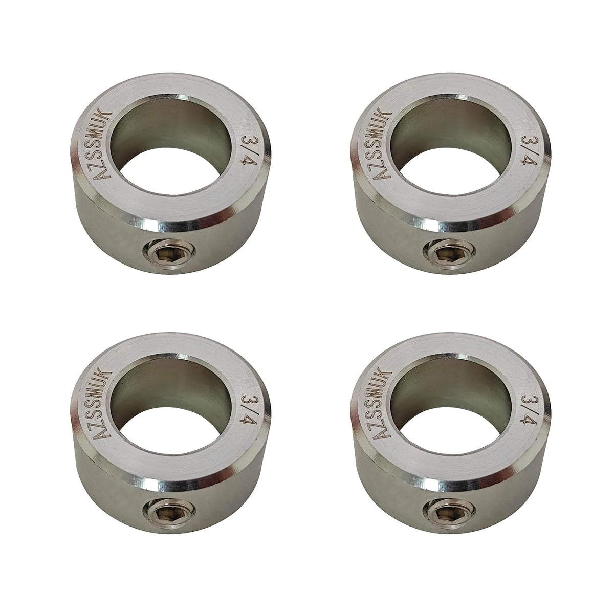 3/4" Bore Stainless Steel Axle Shaft Collars w/Set Screw,4-piece