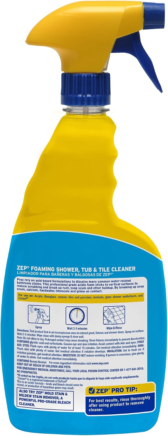 Foaming Shower Tub and Tile Cleaner, 32 Ounce, Case of 4