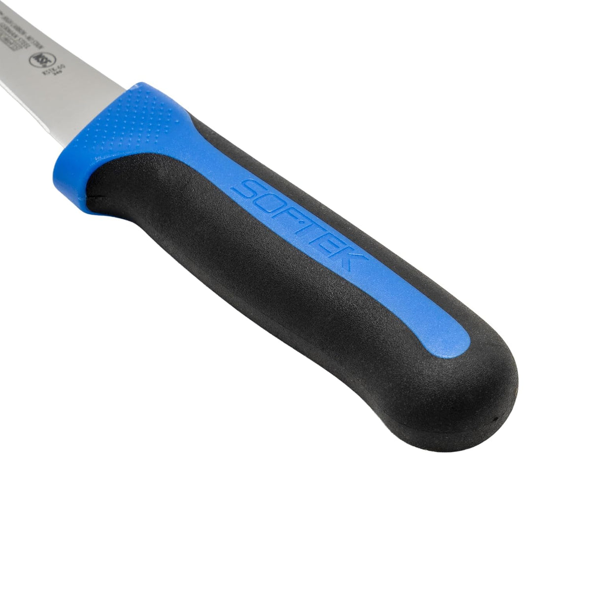 6" Black/Blue German steel Boning Knife, Curved, Soft Grip Handle