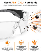 12 Pack Clear Safety Glasses Bulk, Work Glasses for Men and Women