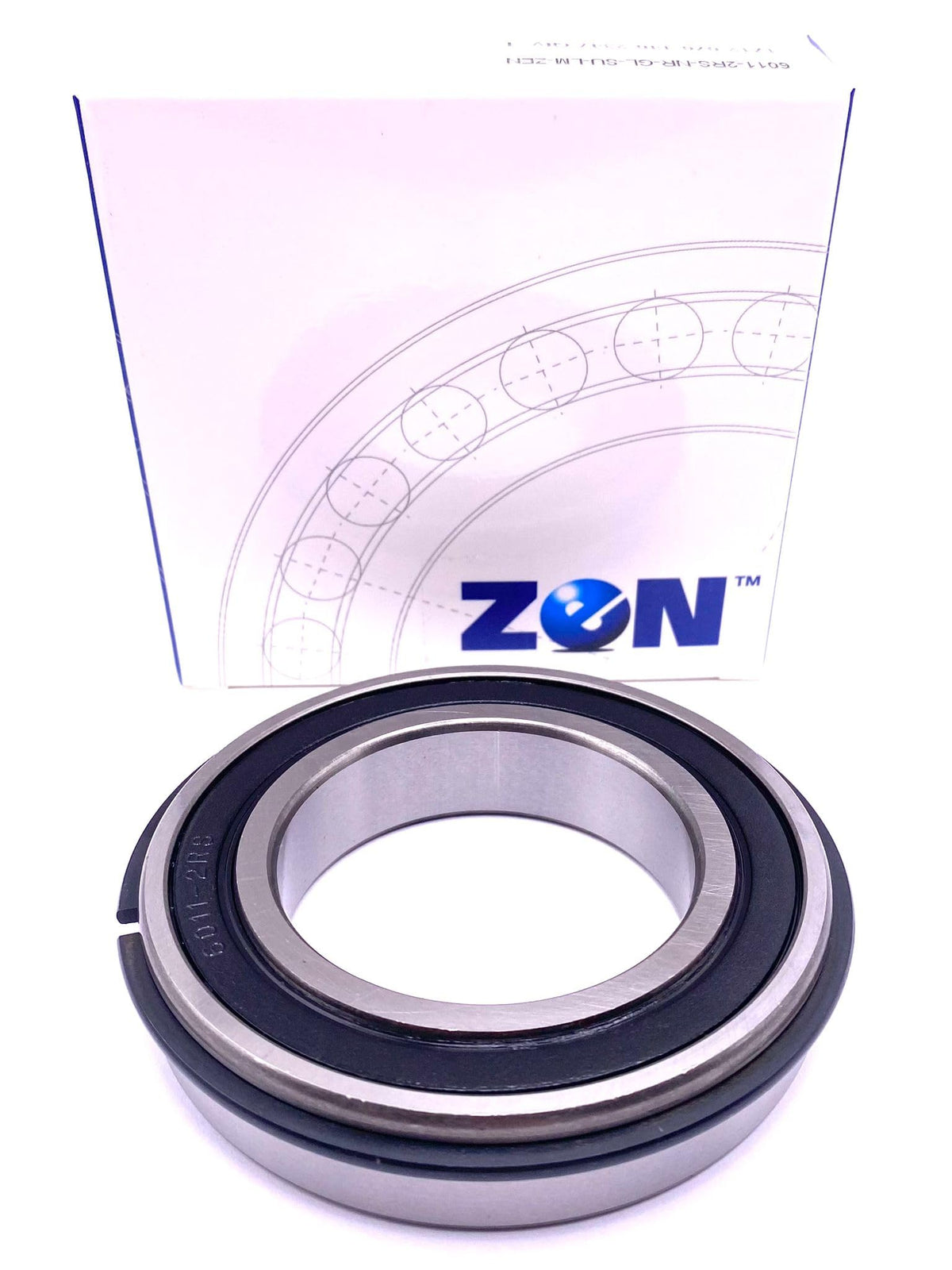 Zen 6011 2RS NR Ball Bearing, Rubber Sealed + Snap Ring 55x90x18 mm