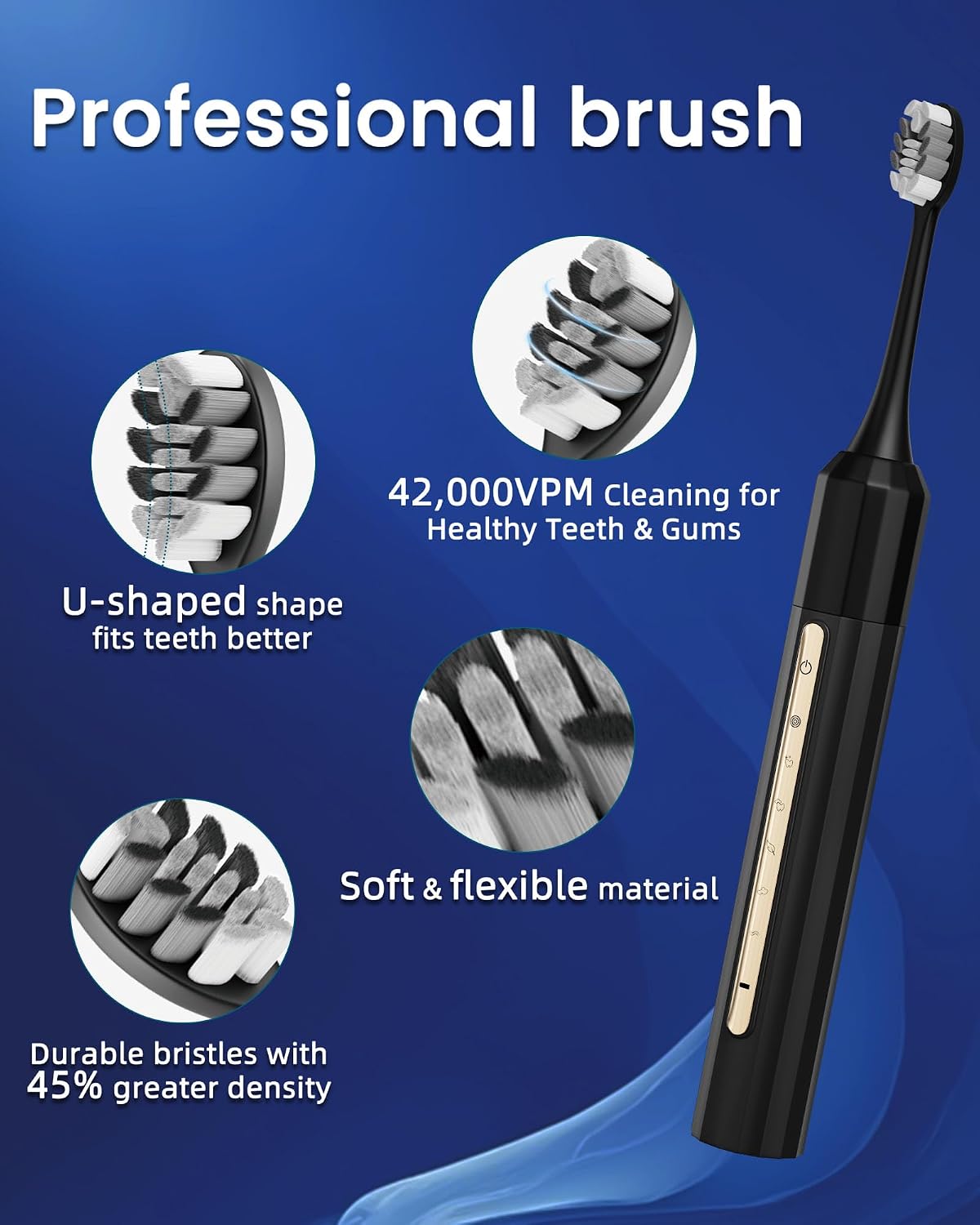 Water Flosser and Electric Toothbrush Combo,2-1 Oral Clean Kit, 5-Speed Sonic Electric Toothbrush & 4-Speed Portable