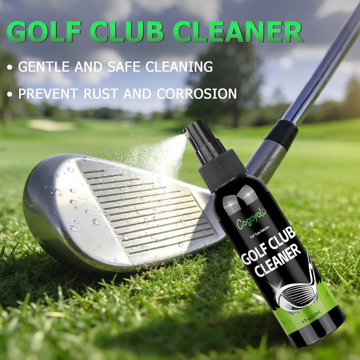 Golf Club Care Kit-Golf Club Cleaner,Polish,Grip Cleaner&Sharpener Tool