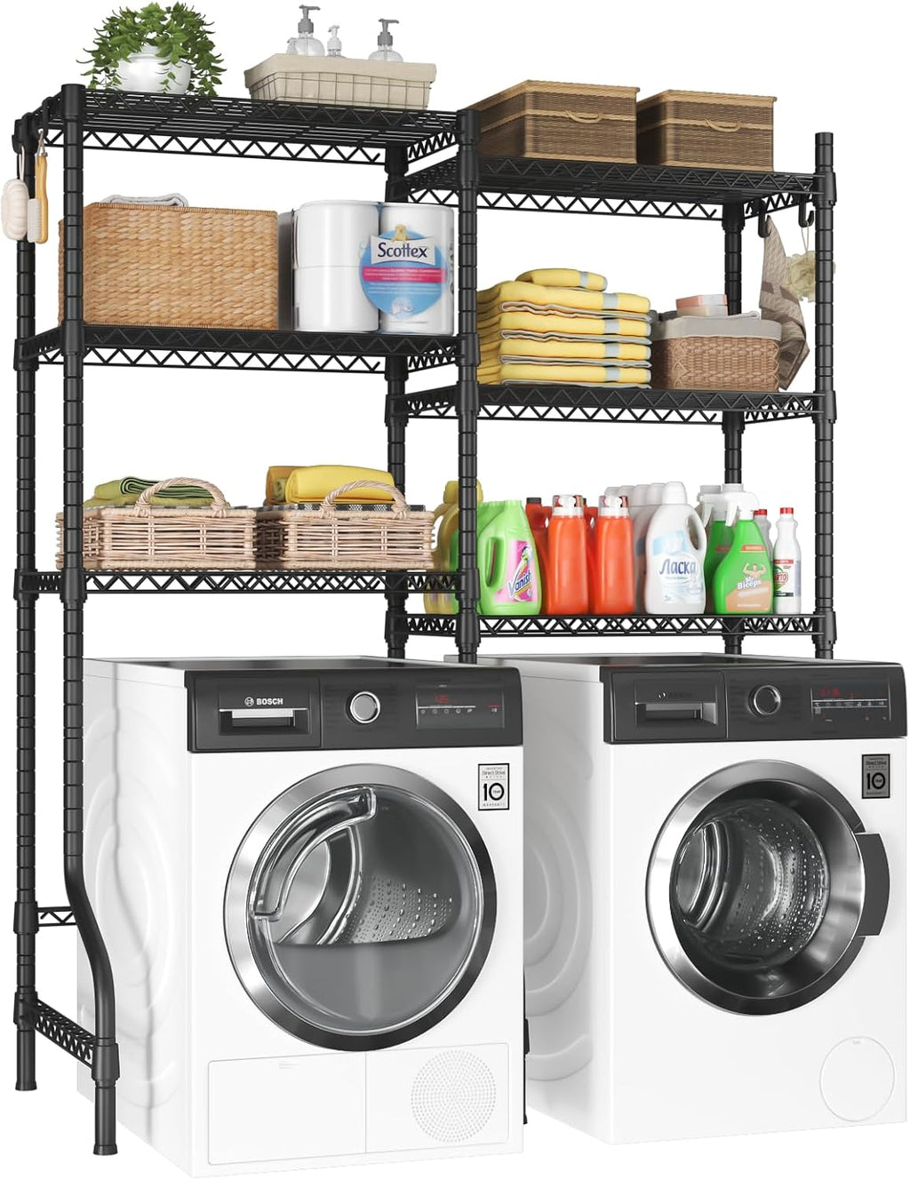 U15 Over Washer and Dryer Storage Shelves, Laundry Room Metal Rack