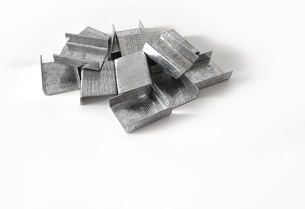 Packaging Open (Snap-On) Seals for 3/4" Strap Width Steel Strapping S28 (Pack of 1000) – Sturdy Metal Clips for
