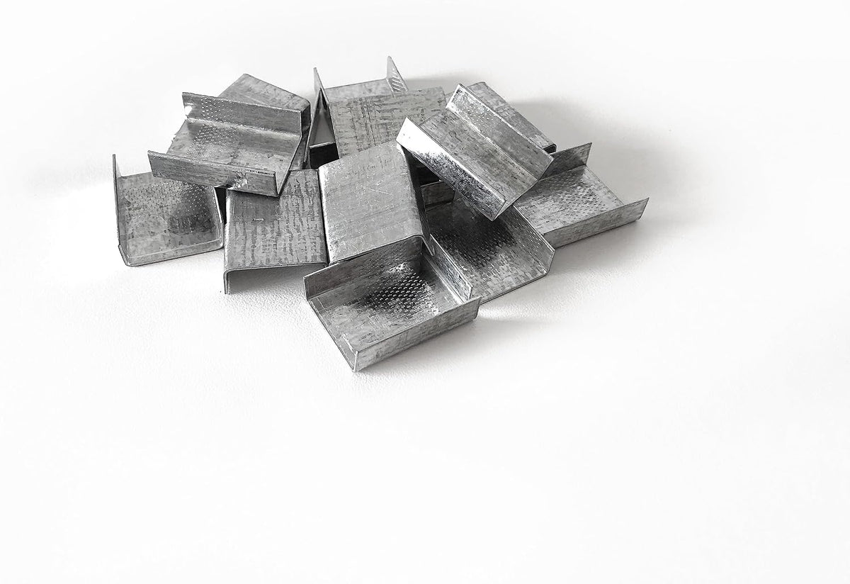 Packaging Open (Snap-On) Seals for 3/4" Strap Width Steel Strapping S28 (Pack of 1000) – Sturdy Metal Clips for