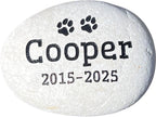 Personalized Pet Memorial Stone – Natural River Rock Custom Engraved Pet Headstone for Dogs & Cats – Outdoor Pet