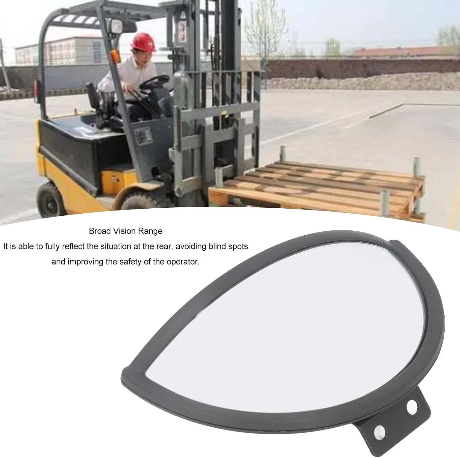 1 Pc Rearview Mirror Blindspot for Forklift, ABS and Glass Safety Security Half Dome Mirror, Convex Mirror for Most