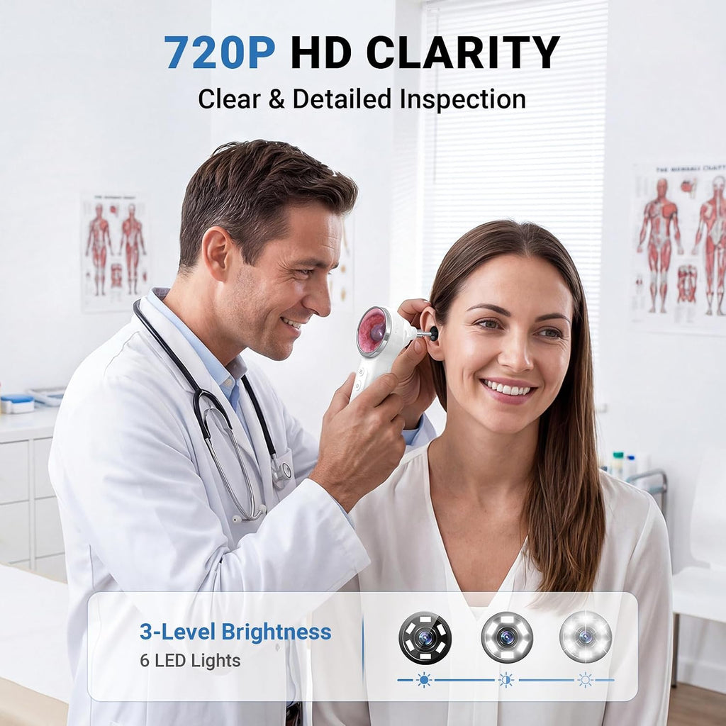 WiFi Digital Otoscope with IPS Screen, 720P HD Otoscope Camera for Home Use